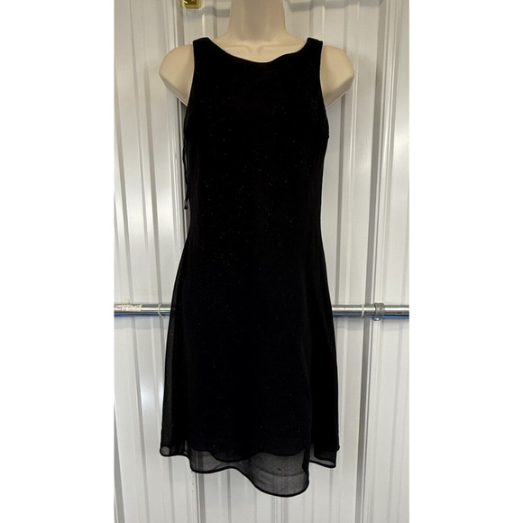 Jump‎ Womens Vintage Black Midi Glitter Sparkle Dress Vtg 90s Y2k Size 5/6 - Picture 1 of 14